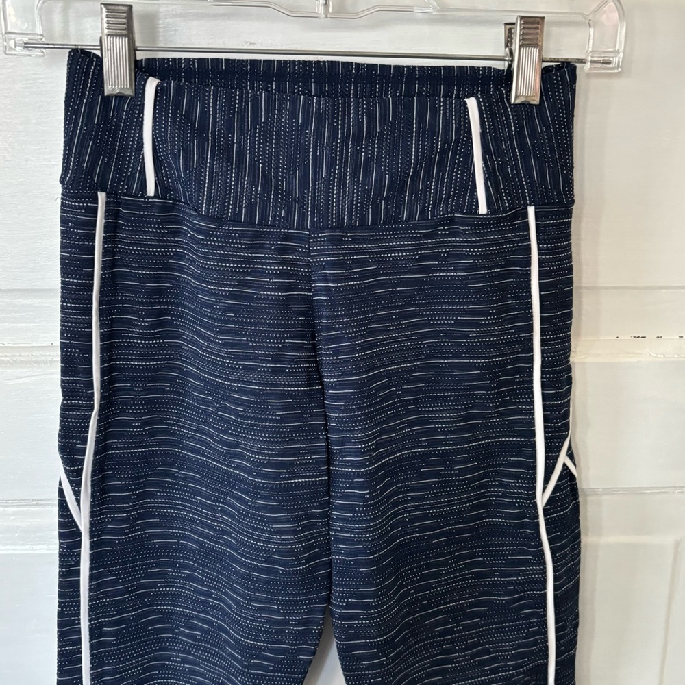 Nica Filo Women's Navy Blue Leggings with White Accents
